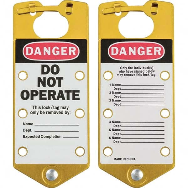 Brady - 1 5-Piece Single Jaw 1.429" Jaw Diam 6 Padlock Aluminum Lockout Hasp - Industrial Tool & Supply