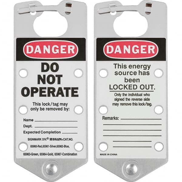 Brady - 1 5-Piece Single Jaw 1.429" Jaw Diam 6 Padlock Aluminum Lockout Hasp - Industrial Tool & Supply