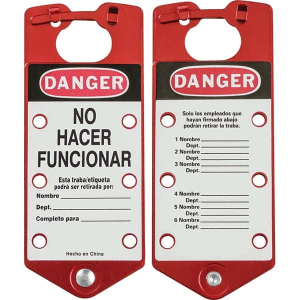 Brady - 1 5-Piece Single Jaw 1.429" Jaw Diam 6 Padlock Aluminum Lockout Hasp - Industrial Tool & Supply