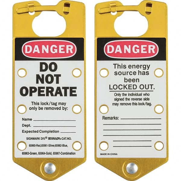Brady - 1 5-Piece Single Jaw 1.429" Jaw Diam 6 Padlock Aluminum Lockout Hasp - Industrial Tool & Supply