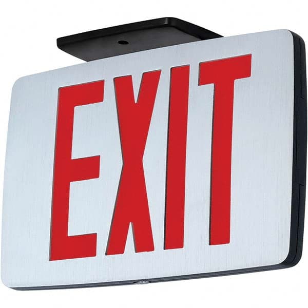 Hubbell Lighting - Illuminated Exit Signs Number of Faces: 1 Letter Color: Red - Industrial Tool & Supply