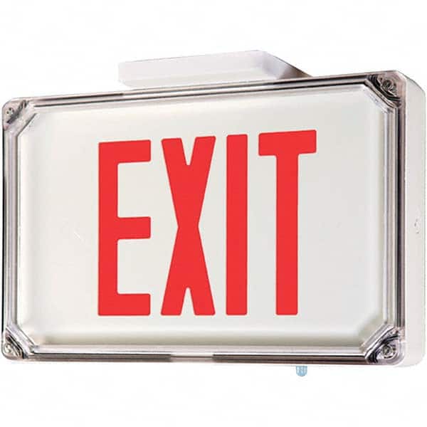 Hubbell Lighting - Illuminated Exit Signs Number of Faces: 2 Letter Color: Red - Industrial Tool & Supply
