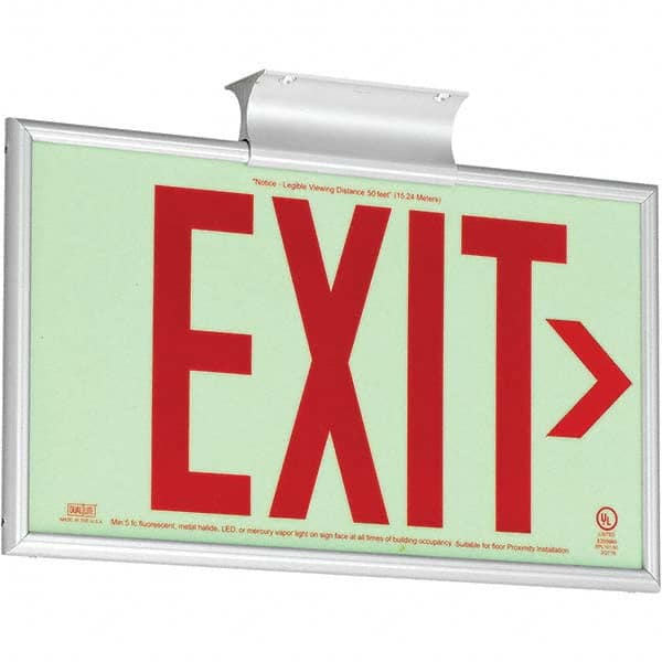 Hubbell Lighting - Illuminated Exit Signs Number of Faces: 1 Letter Color: Red - Industrial Tool & Supply
