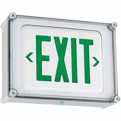 Hubbell Lighting - Illuminated Exit Signs Number of Faces: 1 Letter Color: Green - Industrial Tool & Supply