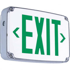 Hubbell Lighting - Illuminated Exit Signs Number of Faces: 2 Letter Color: Green - Industrial Tool & Supply