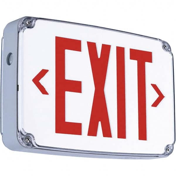 Hubbell Lighting - Illuminated Exit Signs Number of Faces: 1 Letter Color: Red - Industrial Tool & Supply