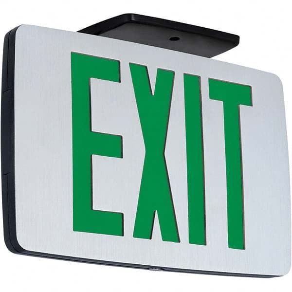 Hubbell Lighting - Illuminated Exit Signs Number of Faces: 2 Letter Color: Green - Industrial Tool & Supply