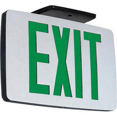 Hubbell Lighting - Illuminated Exit Signs Number of Faces: 2 Letter Color: Green - Industrial Tool & Supply