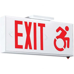 Hubbell Lighting - Illuminated Exit Signs Number of Faces: 1 Letter Color: Red - Industrial Tool & Supply