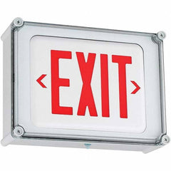 Hubbell Lighting - Illuminated Exit Signs Number of Faces: 1 Letter Color: Red - Industrial Tool & Supply