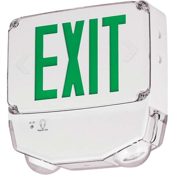 Hubbell Lighting - Illuminated Exit Signs Number of Faces: 1 Letter Color: Green - Industrial Tool & Supply