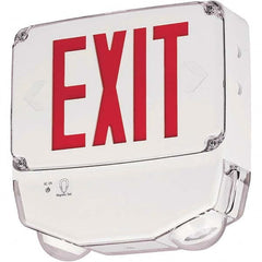 Hubbell Lighting - Illuminated Exit Signs Number of Faces: 1 Letter Color: Red - Industrial Tool & Supply