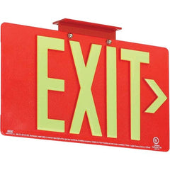Hubbell Lighting - Illuminated Exit Signs Number of Faces: 1 Letter Color: Photoluminescent - Industrial Tool & Supply