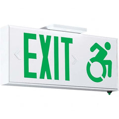 Hubbell Lighting - Illuminated Exit Signs Number of Faces: 1 Letter Color: Green - Industrial Tool & Supply