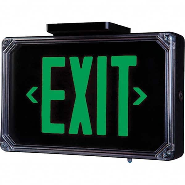 Hubbell Lighting - Illuminated Exit Signs Number of Faces: 2 Letter Color: Green - Industrial Tool & Supply