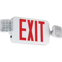 Hubbell Lighting - Combination Exit Signs Mounting Type: Ceiling Mount; Wall Mount Number of Faces: 1 - Industrial Tool & Supply