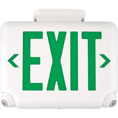 Hubbell Lighting - Combination Exit Signs Mounting Type: Wall Mount; Ceiling Mount Number of Faces: 1 - Industrial Tool & Supply