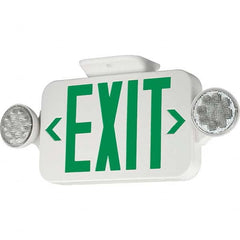 Hubbell Lighting - Combination Exit Signs Mounting Type: Wall Mount; Ceiling Mount Number of Faces: 1 - Industrial Tool & Supply