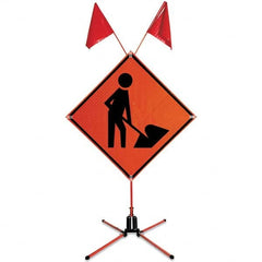 VizCon - Sign Posts & Traffic Sign Accessories Type: Roll-Up Sign Stand Sign Post/Stand Height (Feet): 4 - Industrial Tool & Supply