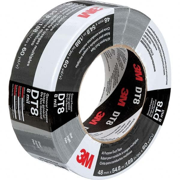 3M - 54.8m x 48mm x 8 mil Black Polyethylene Cloth Duct Tape - Industrial Tool & Supply