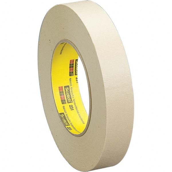 3M - 3-1/4" Wide x 60 Yd Long x 7.6 mil Tan Crepe Paper Masking Tape - Industrial Tool & Supply