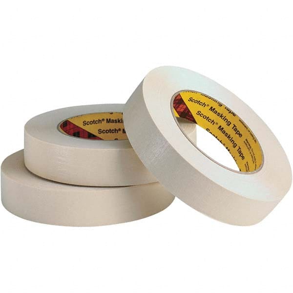 3M - 12" Wide x 60 Yd Long x 7.6 mil Tan Crepe Paper Masking Tape - Industrial Tool & Supply