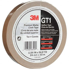 3M - 50m x 24mm x 11 mil Tan Cotton Cloth Gaffers Tape - Industrial Tool & Supply