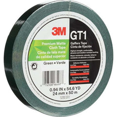 3M - 50m x 24mm x 11 mil Green Cotton Cloth Gaffers Tape - Industrial Tool & Supply