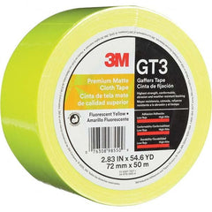 3M - 50m x 72mm x 11 mil Fluorescent Yellow Cotton Cloth Gaffers Tape - Industrial Tool & Supply