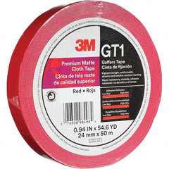 3M - 50m x 24mm x 11 mil Red Cotton Cloth Gaffers Tape - Industrial Tool & Supply