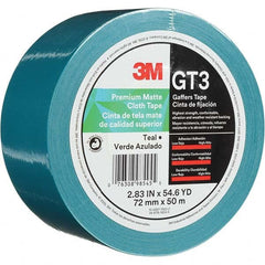 3M - 50m x 72mm x 11 mil Teal Cotton Cloth Gaffers Tape - Industrial Tool & Supply