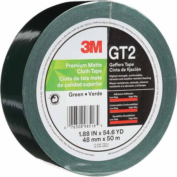3M - 50m x 48mm x 11 mil Green Cotton Cloth Gaffers Tape - Industrial Tool & Supply