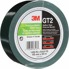 3M - 50m x 48mm x 11 mil Green Cotton Cloth Gaffers Tape - Industrial Tool & Supply
