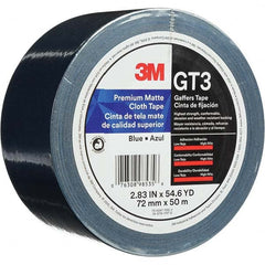 3M - 50m x 72mm x 11 mil Blue Cotton Cloth Gaffers Tape - Industrial Tool & Supply