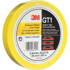 3M - 50m x 24mm x 11 mil Yellow Cotton Cloth Gaffers Tape - Industrial Tool & Supply