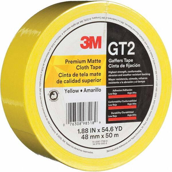 3M - 50m x 48mm x 11 mil Yellow Cotton Cloth Gaffers Tape - Industrial Tool & Supply