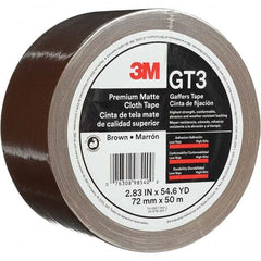 3M - 50m x 72mm x 11 mil Brown Cotton Cloth Gaffers Tape - Industrial Tool & Supply