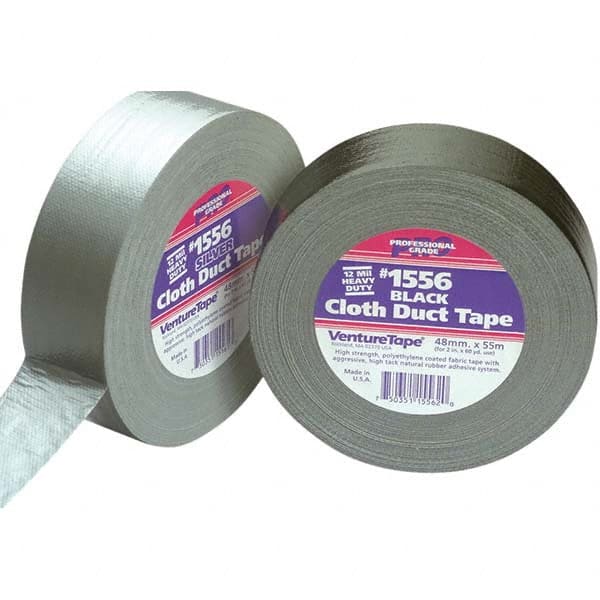 3M - 55m x 48mm x 12 mil Black Polyethylene Cloth Duct Tape - Industrial Tool & Supply