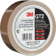 3M - 50m x 48mm x 11 mil Tan Cotton Cloth Gaffers Tape - Industrial Tool & Supply