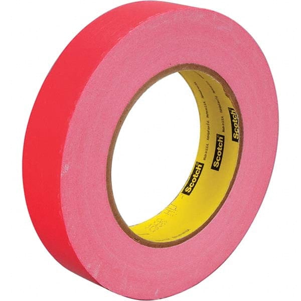 3M - 3/8" Wide x 60 Yd Long x 6.7 mil Red Paper Masking Tape - Industrial Tool & Supply