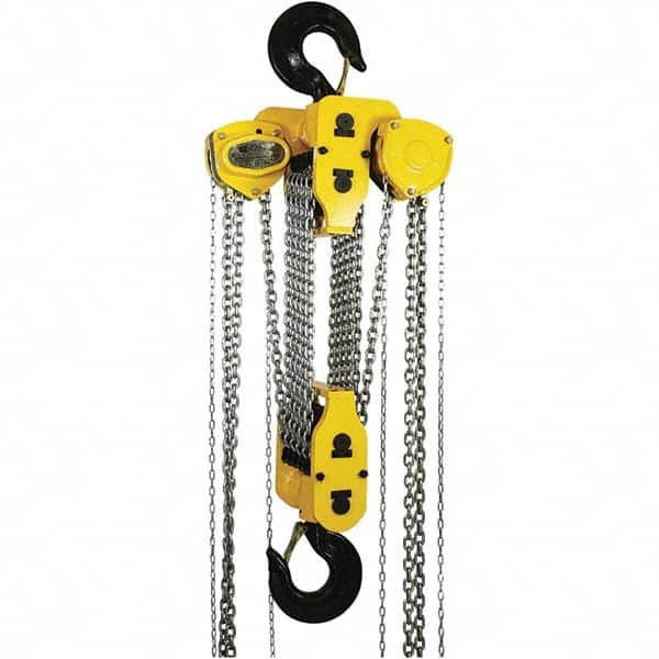 OZ Lifting Products - 60,000 Lb Capacity, 26' Lift Height, Manual Chain Hoist with Overload Protection - Industrial Tool & Supply
