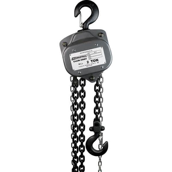 OZ Lifting Products - 4,000 Lb Capacity, 15' Lift Height, Chain Manual Hoist - Industrial Tool & Supply