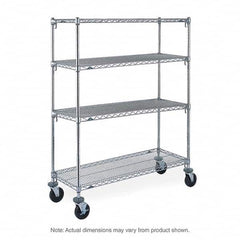 Metro - 900 Lb Capacity 4 Shelf Mobile Wire Shelving Unit - Add-On Unit - Industrial Tool & Supply