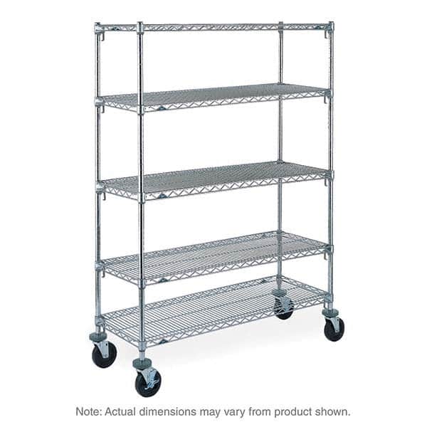 Metro - 900 Lb Capacity 5 Shelf Mobile Wire Shelving Unit - Add-On Unit - Industrial Tool & Supply