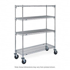 Metro - 600 Lb Capacity 4 Shelf Mobile Wire Shelving Unit - Add-On Unit - Industrial Tool & Supply