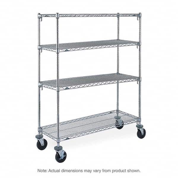 Metro - 600 Lb Capacity 4 Shelf Mobile Wire Shelving Unit - Add-On Unit - Industrial Tool & Supply
