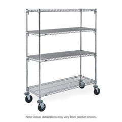 Metro - 600 Lb Capacity 4 Shelf Mobile Wire Shelving Unit - Add-On Unit - Industrial Tool & Supply