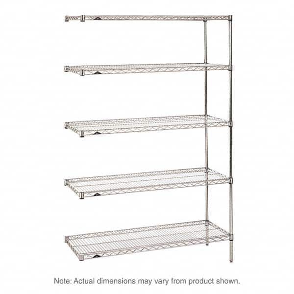 Metro - 2,000 Lb Capacity 5 Shelf Wire Shelving - Add-On Unit - Industrial Tool & Supply