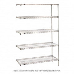 Metro - 2,000 Lb Capacity 5 Shelf Wire Shelving - Add-On Unit - Industrial Tool & Supply