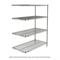 Metro - 2,000 Lb Capacity 4 Shelf Wire Shelving - Add-On Unit - Industrial Tool & Supply